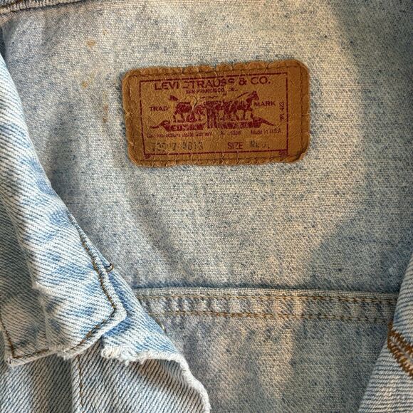 Vtg 90s LEVIS 507 Type-3 Denim Jacket Size Medium Faded Medium 80s USA - Picture 13 of 16